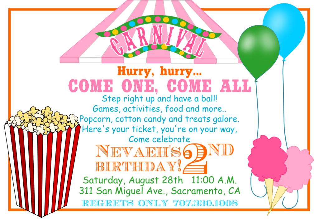 Free Printable Carnival Birthday Invitations Carnival Invitation 