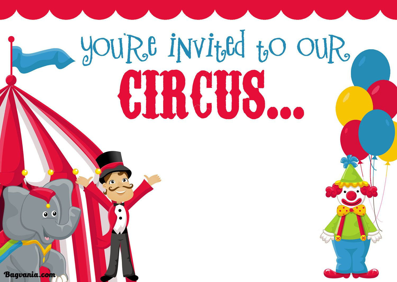 Free Printable Circus Birthday Invitations Template Circus Birthday