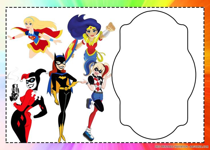  FREE PRINTABLE DC Superhero Girls Birthday Invitation Templates 