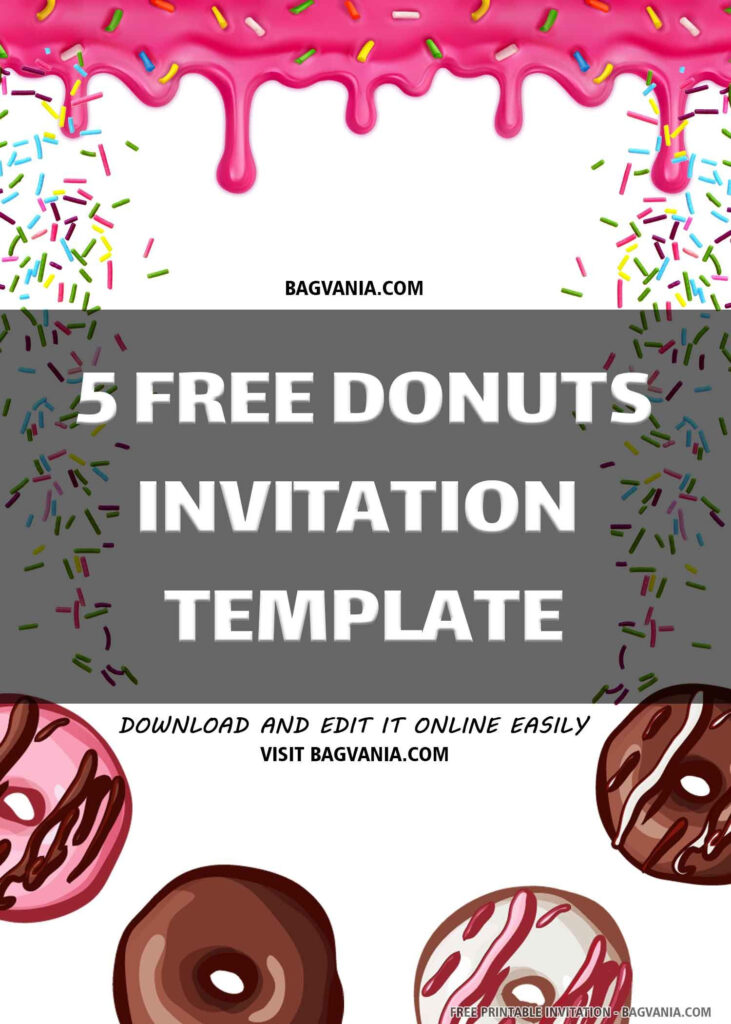  FREE PRINTABLE Delicious Donuts Birthday Invitation Templates 