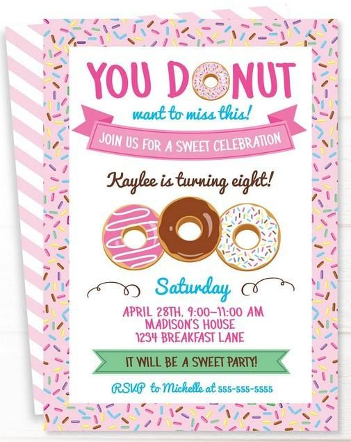 FREE Printable Donuts Invitation Templates FREE Invitation Donut 