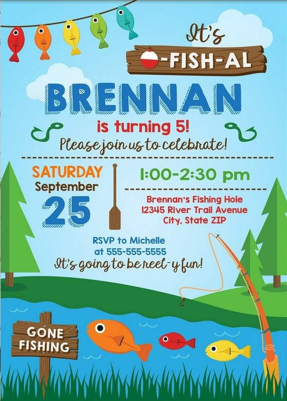 FREE Printable Fishing Birthday Party Invitation Template Fishing 