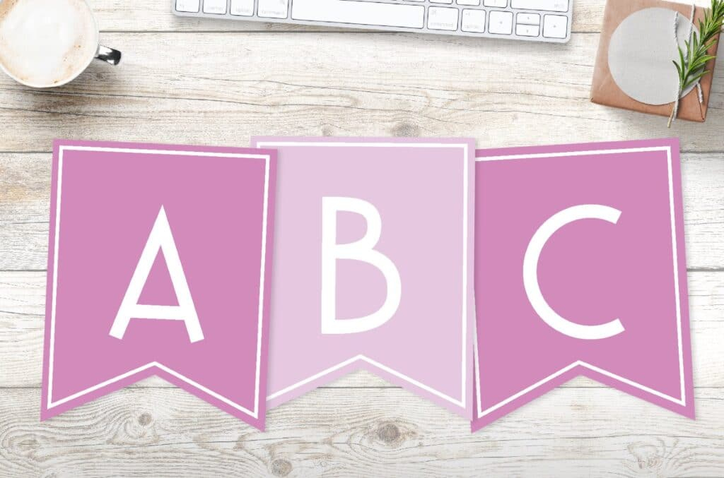 Free Printable Girls Pink Banner Letters World Of Printables