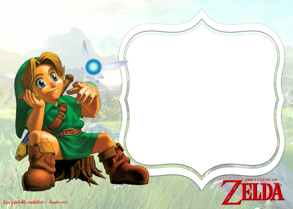 FREE Printable Legend Of Zelda Invitations Templates Zelda Birthday 