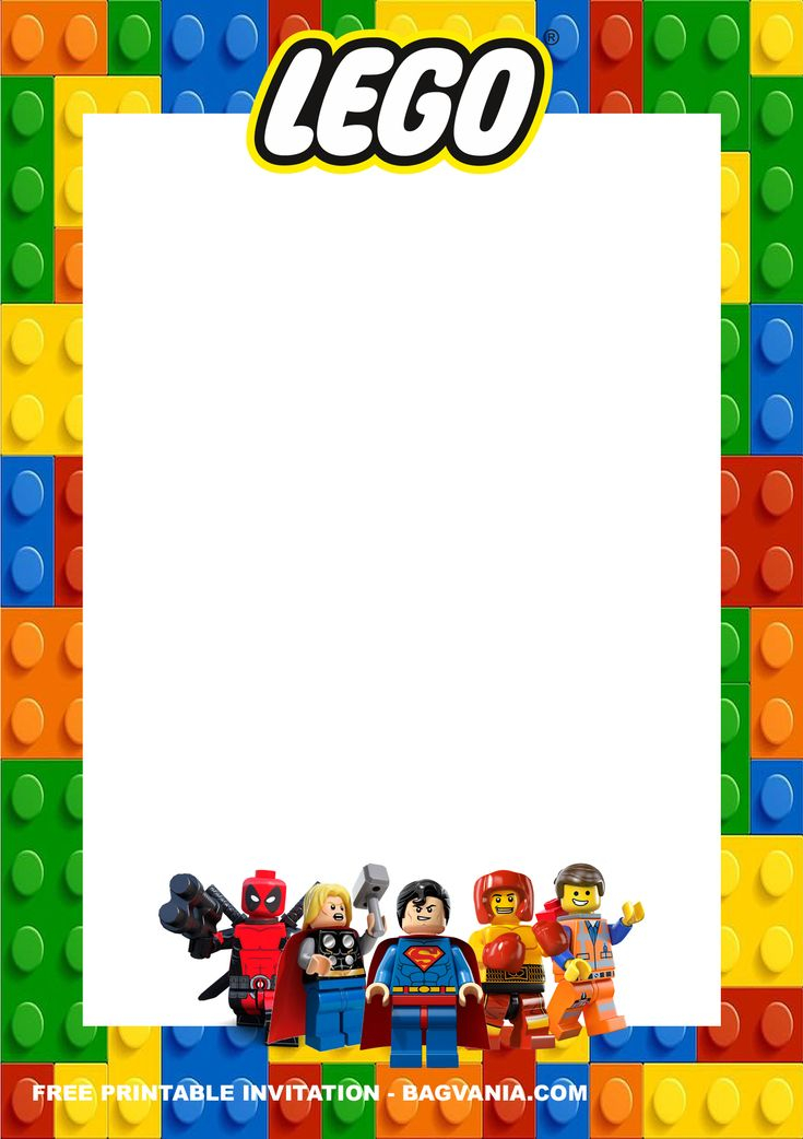 FREE Printable Lego Superheroes Birthday Invitation Templates