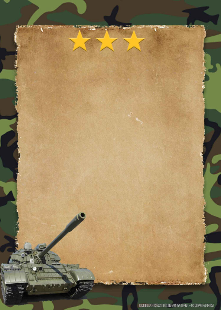  FREE PRINTABLE Military Camouflage Birthday Invitation Templates 