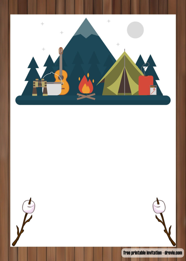 FREE Printable Outdoor Camping Birthday Invitation Templates Camping 