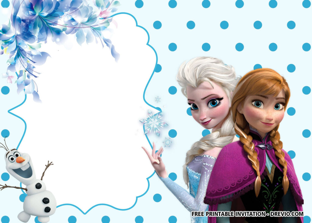 FREE Printable Polkadot Frozen Invitation Templates Frozen 