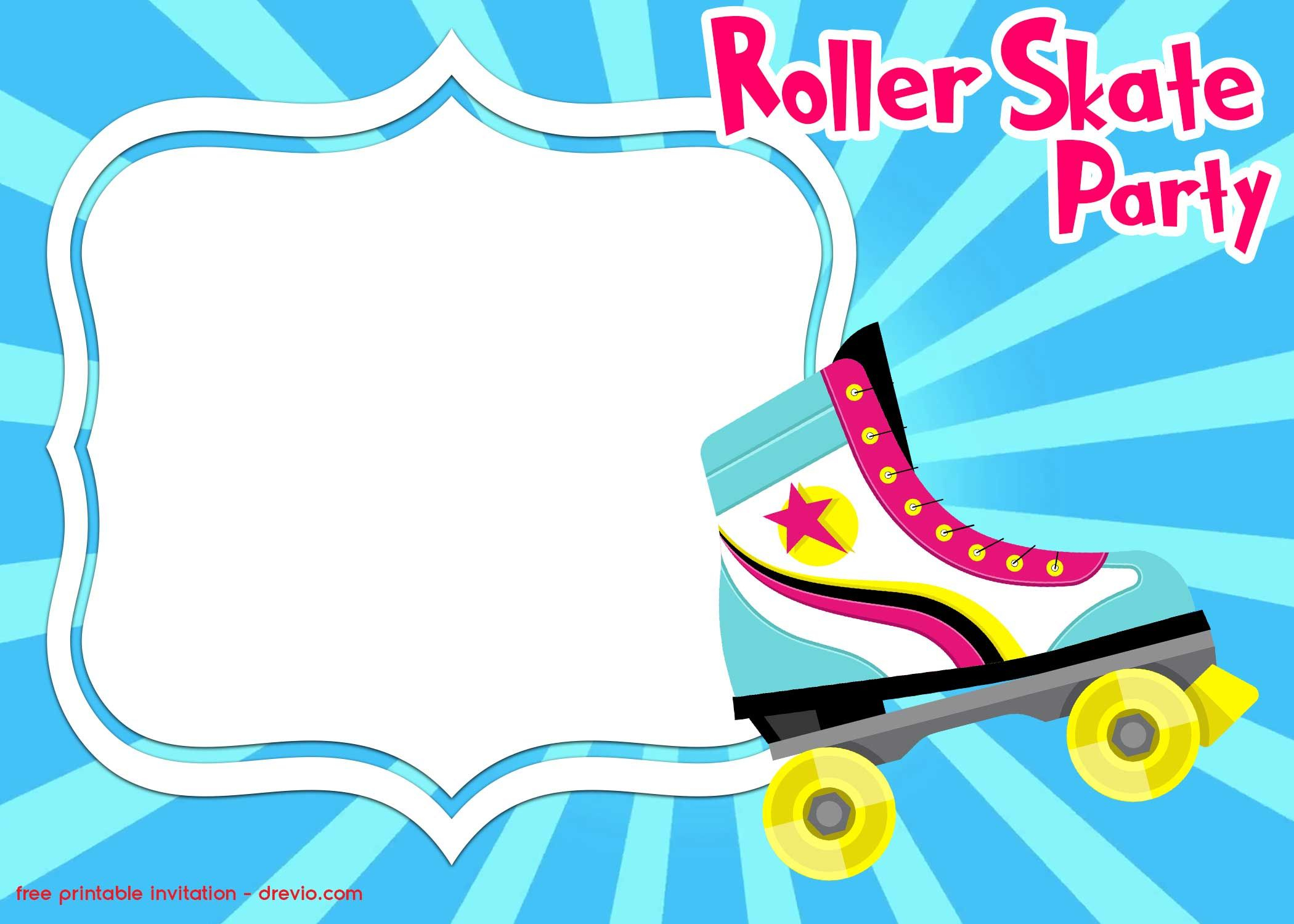 FREE Printable Roller Skating Invitation Templates Roller Skating