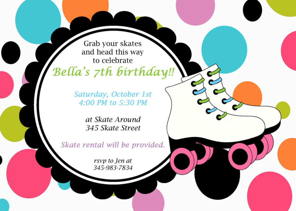 Free Printable Roller Skating Invitations Roller Skate Invitations 