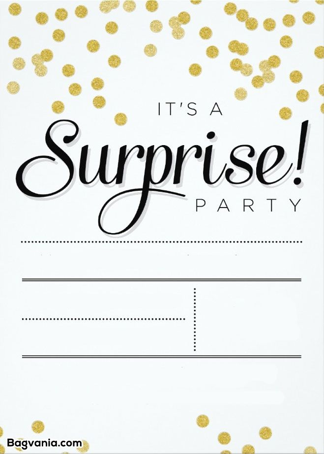 Free Printable Surprise Birthday Invitations Bagvania FRE Surprise 