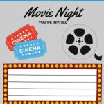 FREE PRINTABLES Movie Party Invitations Movie Invitation Movie