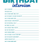 Fun Printable Games Birthday Interview Birthday Questions Birthday