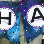 Galaxy Birthday Banner Galactic Banner Galaxy Birthday Party Out Of