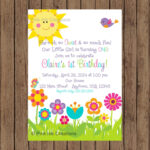 Garden Birthday Party Invitations Babies First Birthday Garden