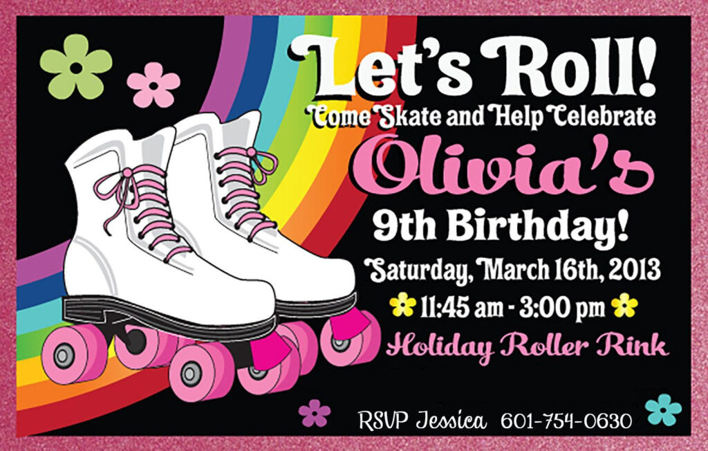 Girls Roller Skates Birthday Invitation By MSPrintsCharming Roller 