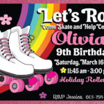 Girls Roller Skates Birthday Invitation By MSPrintsCharming Roller