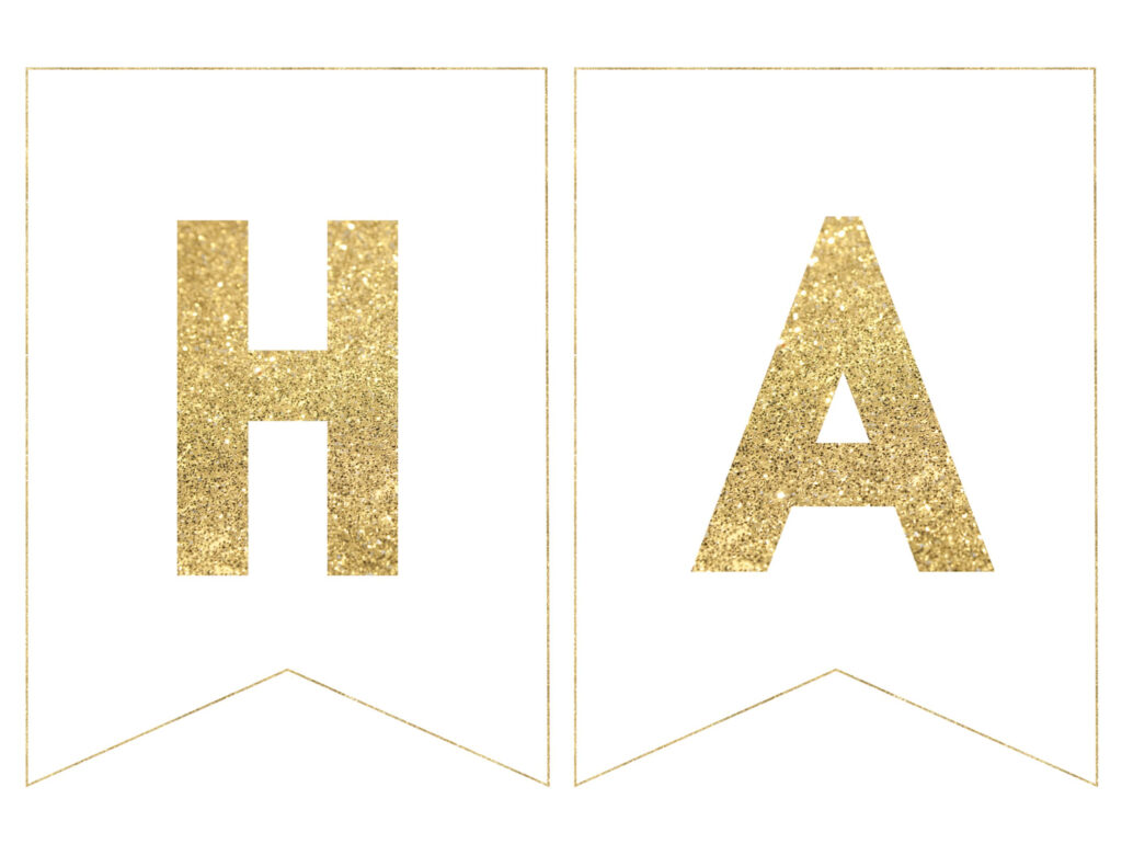 Gold Free Printable Banner Letters Paper Trail Design Happy 