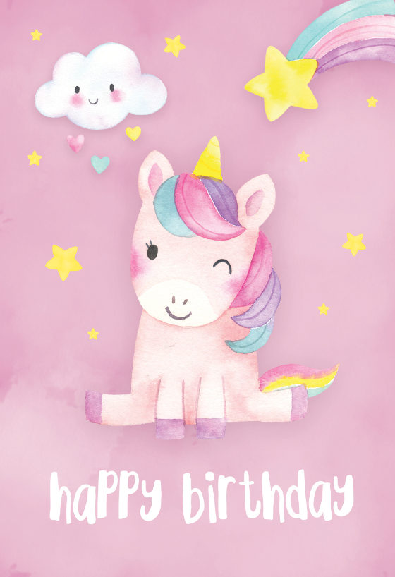 Happiest Unicorn Birthday Card You Can Print Or Send As ECard 