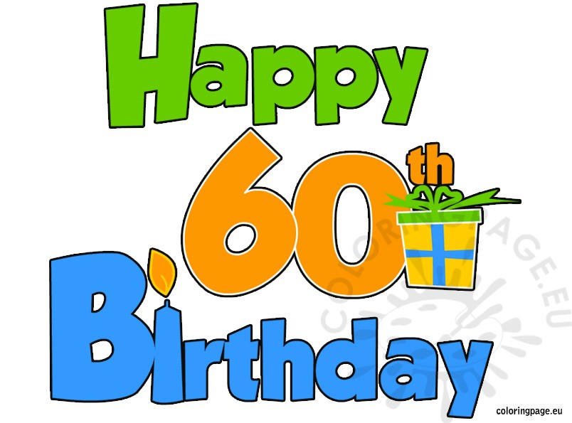 Happy 60th Birthday Coloring Page