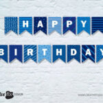 Happy Birthday Banner BLUE PRINTABLE Banner BLUE Happy Birthday Diy