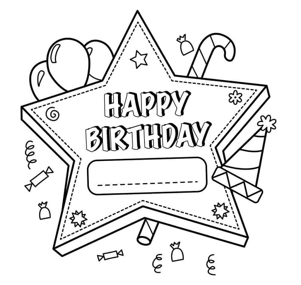 Happy Birthday Bear Coloring Pages Happy Birthday Coloring Pages