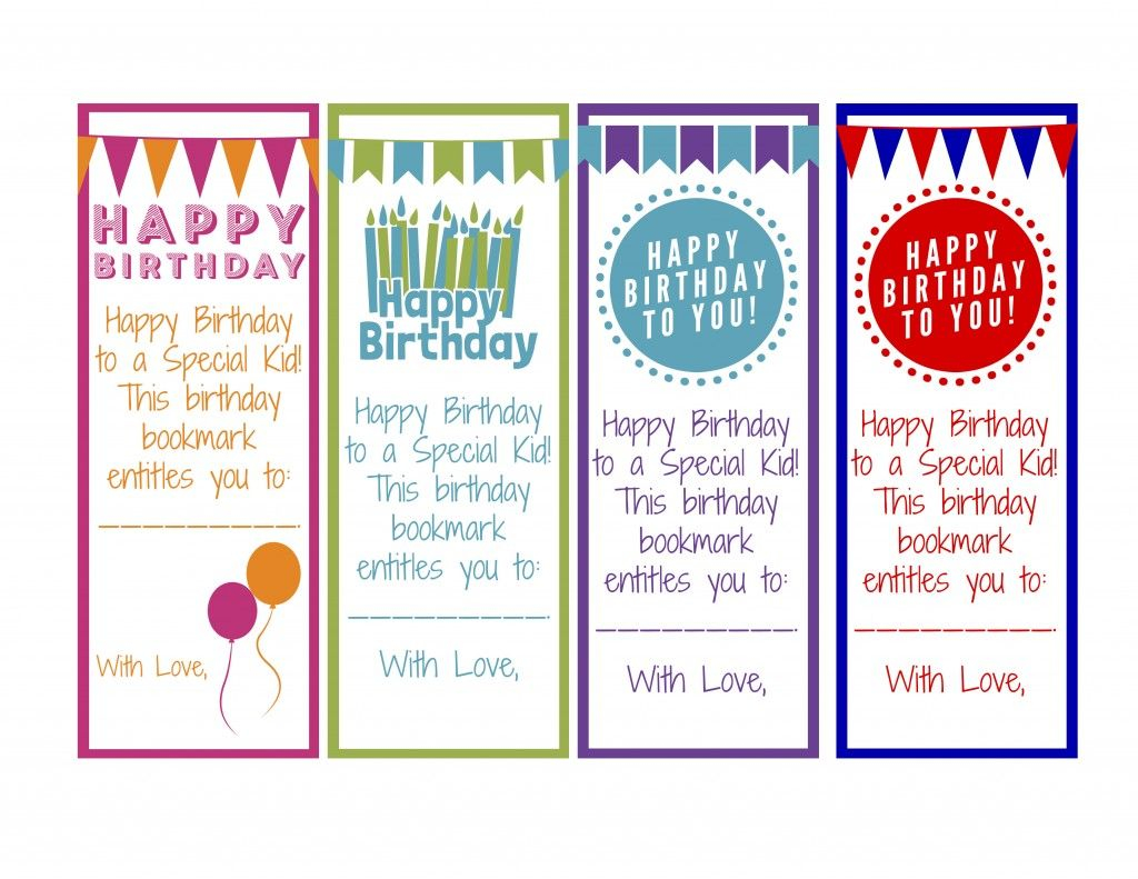 Happy Birthday Bookmarks Happy Birthday Kids Happy Birthday 