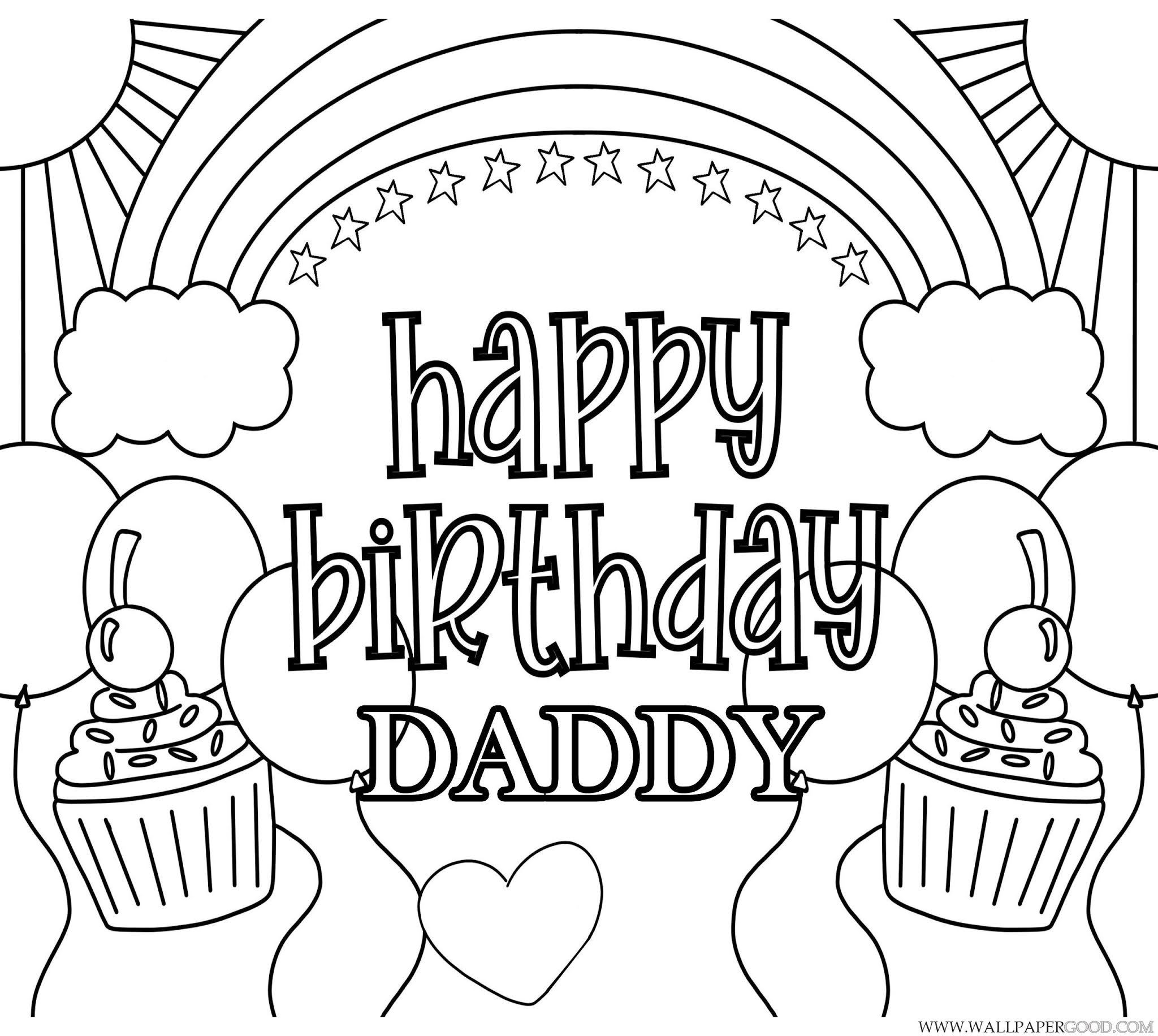 Happy Birthday Daddy Coloring Pages Free Printable