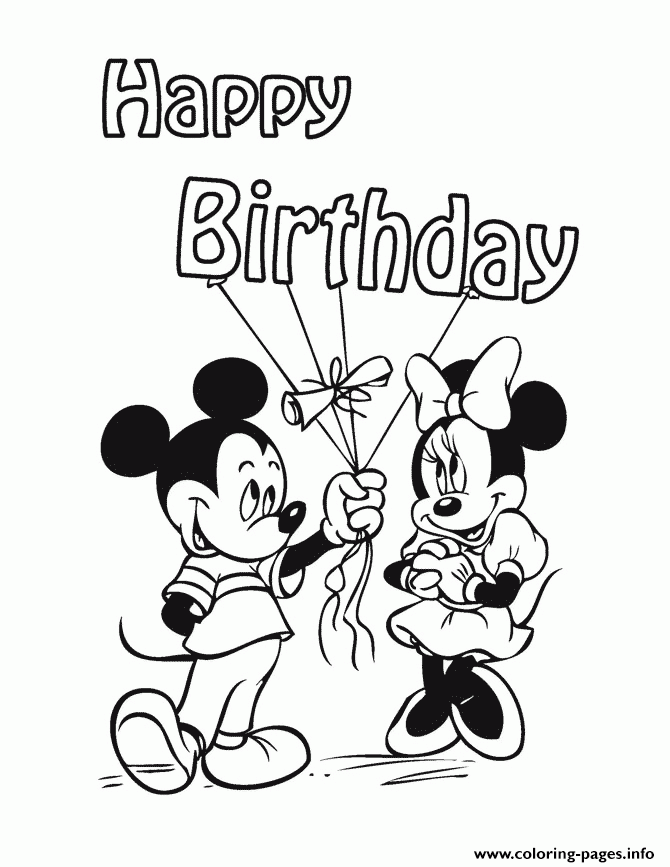 Happy Birthday Disney Coloring Pages Coloring Home