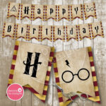 Harry Potter Inspired Printable Birthday Banner Gryffindor Bunting