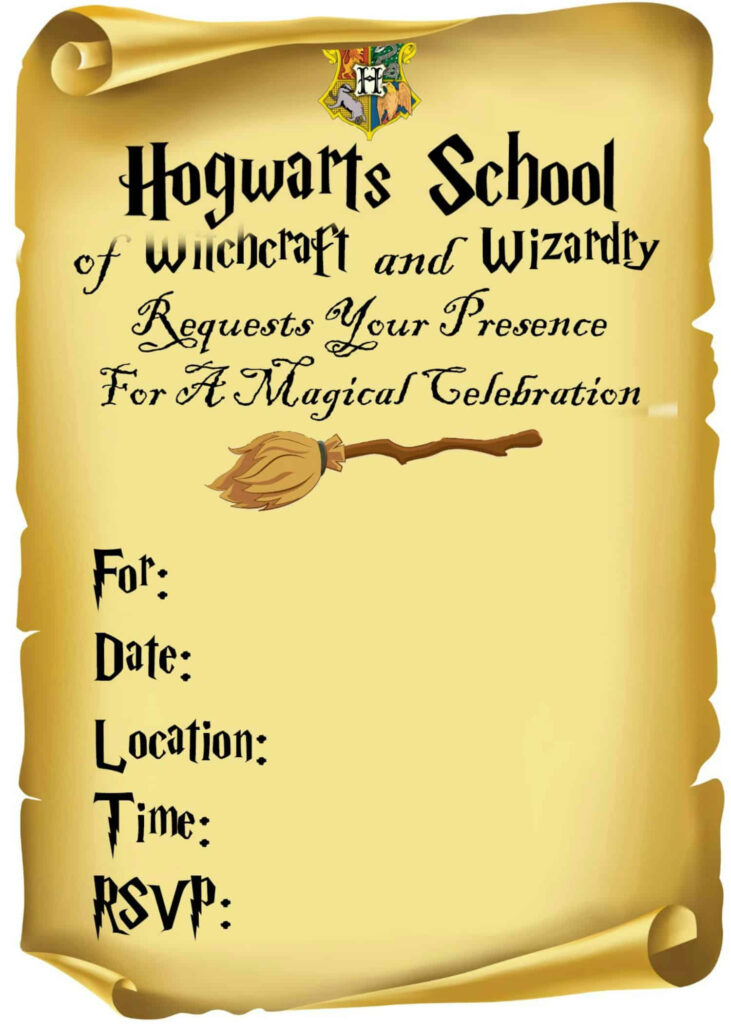 Harry Potter Printable Invitation Templates Free PDF Template