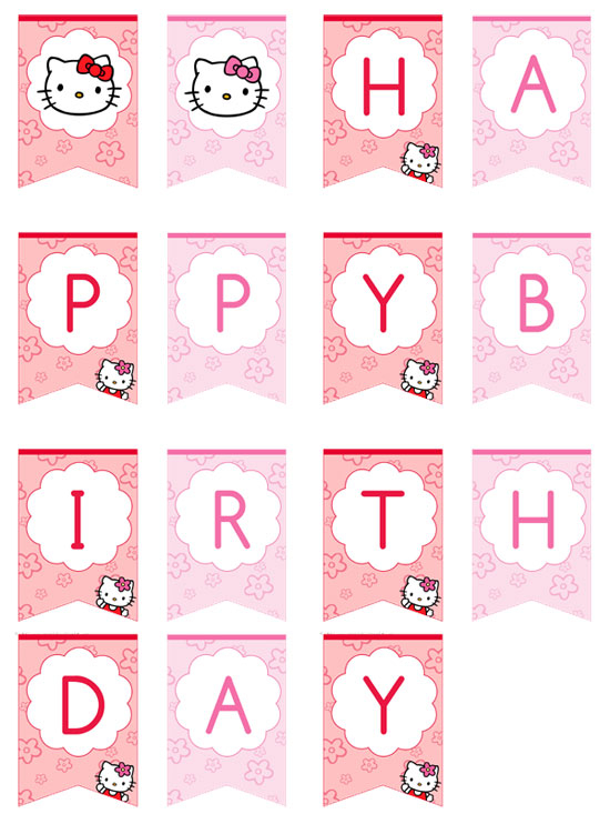 Hello Kitty Happy Birthday Banner Printable Treats