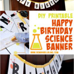 I LOVE This FREE Printable Science Themed Happy Birthday Banner