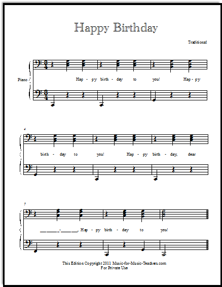 Image Result For Happy Birthday To You Free Printable Sheet Music 