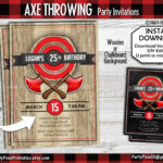 INSTANT DOWNLOAD Axe Throwing Party Invitation 5x7 4x6 DIY