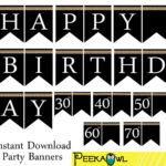 Instant Download Black Pearl Birthday Banner Printable Happy