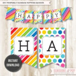 INSTANT DOWNLOAD Rainbow Happy Birthday Banner By SunshineAndPop 7 99