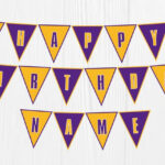 Lakers Printable Birthday Banner Printable Birthday Banner Birthday