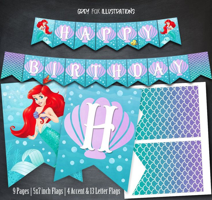 Little Mermaid Banner Ariel Birthday Banner Mermaid Etsy In 2021 