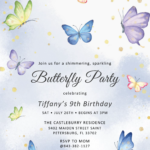 Magical Butterflies Invitation Templates Editable Docx Butterfly