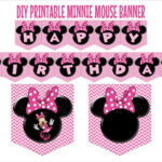 Minnie Mouse Pink Birthday Banner Printable DIY PDF JPG Happy