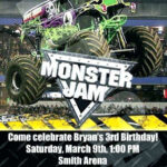 Monster Jam Birthday Invitation Template Cards Design Templates