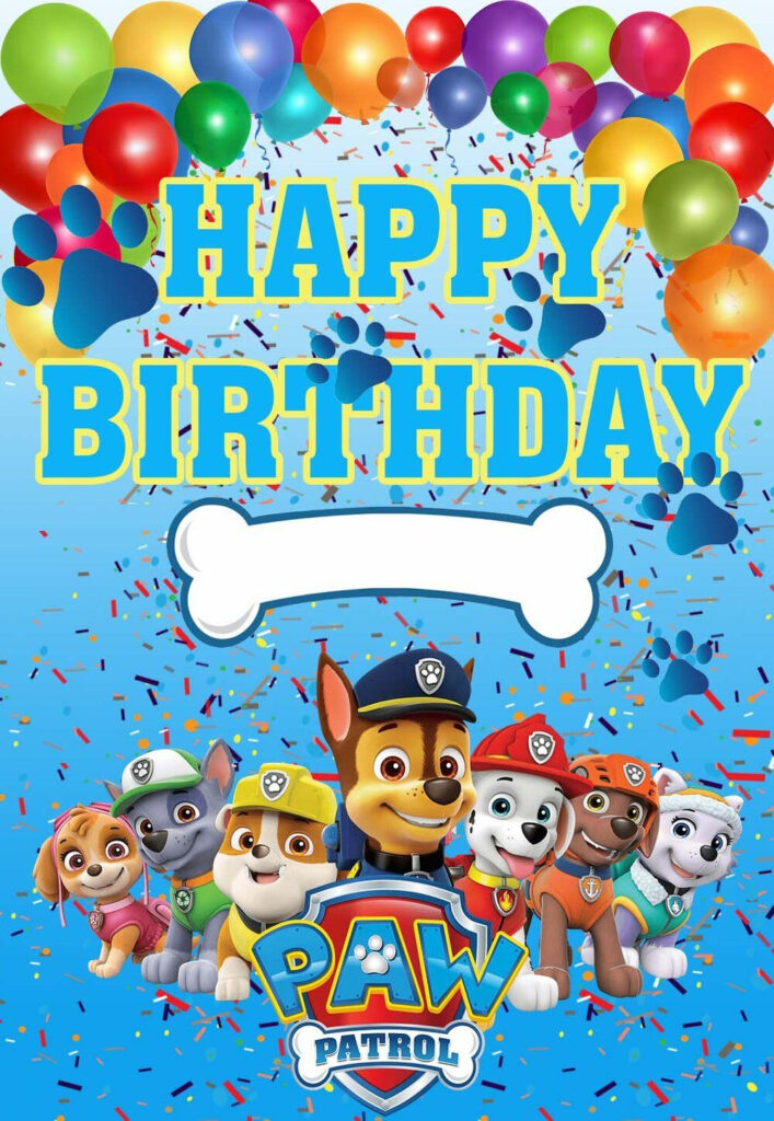 Paw Patrol Birthday Card Paw Patrol Birthday Decorations Free 