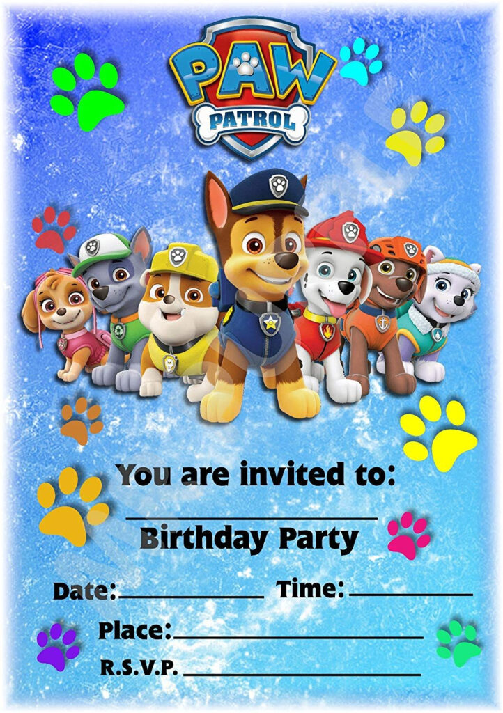 Paw Patrol Birthday Party Invitations Paw Patrol Birthday Invitations 