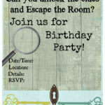 Pin By Kiki On Escape Room Birthday Party Invitations Free