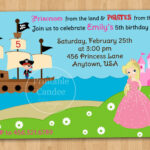 Pirate And Princess Party Invitations Template Pirate Birthday