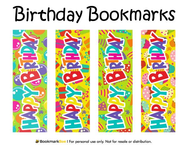 Printable Birthday Bookmarks Free Printable Bookmarks Bookmarks 