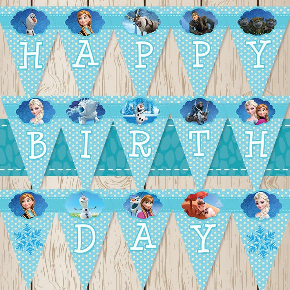Printable Disney Frozen Birthday Banner Frozen Birthday Custom 