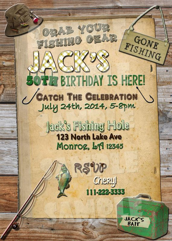 Printable FISHING BIRTHDAY INVITATION By GlitterAndShineShop Fishing 