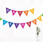 Printable PDF Rainbow Printable Birthday Bunting Vibrant Colourful